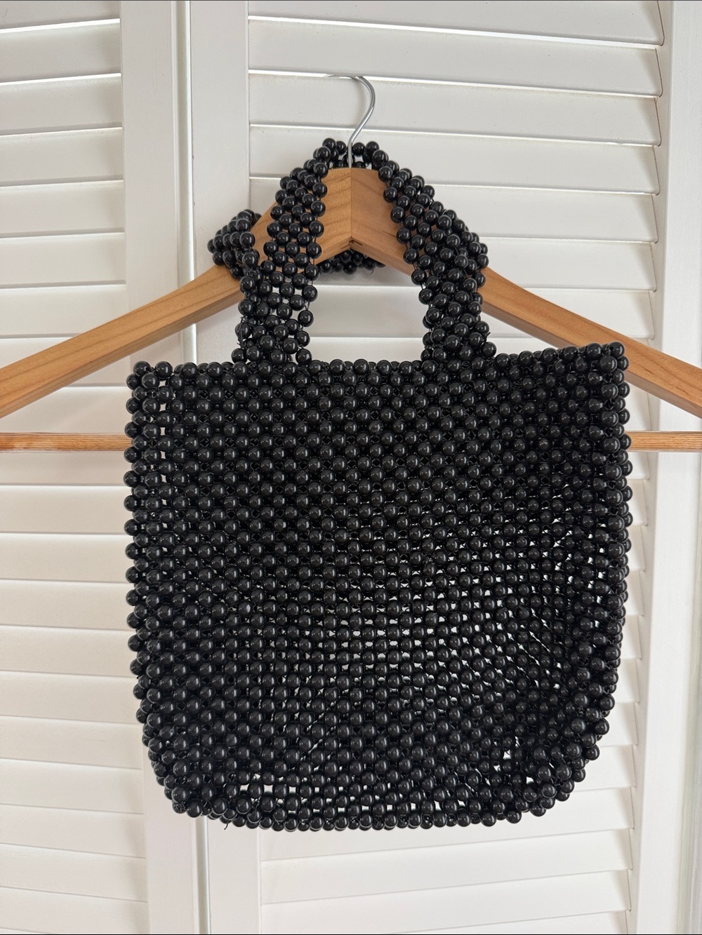 Urban Outfitters Black Beaded Mini Tote